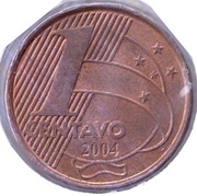 BRAZYLIA 1 centavo 2004, KM# 647, XF