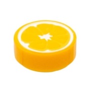 LEGO 25szt. Płytka Tile 1x1 Pomarańcza Nadruk Pomarańcze 98138pb262 x25