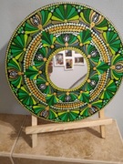 Mandala z lusterkiem 30cm ręcznie malowana dekoracja domu doskonały prezent