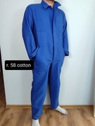 Niebieski kombinezon roboczy męski, r. 58, gruby bawełniany, porządny j