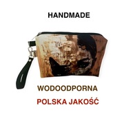 Kosmetyczka wodoodporna z uchwytem – artystyczny panel, prezent handmade