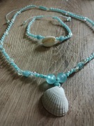 Zestaw naszyjnik i bransoletka z muszlą 