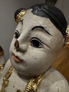 Chinskie dzieci figurka rzezba chinska japonska cloisonne drewniane foo