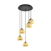 Lampa szklana złota salon