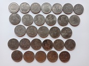 Zestaw 30szt monet PRL 20, 50, 100, 500, 10000 złotych 
