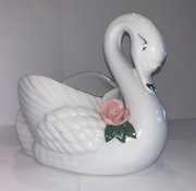 Ceramiczny Łabędź osłonka na małego kwiatka Nr.kat. 36557