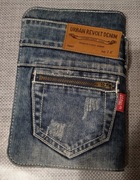 Etui na tablet 7 8 cali z funkcją podstawki jeansowe