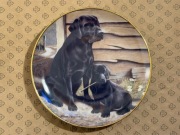 FRANKLIN MINT Talerz ozdobny porcelanowy Czarny Labrador szczeniak