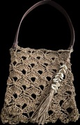 Mała torebka Rafia naturalna Ręcznie robiona handmade chwost muszelki