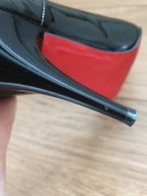 Skórzane czarne szpilki czółenka na obcasie RYŁKO rozmiar 36,5