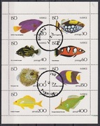 Znaczki używane w miniaturowym arkuszu Fauna Ryby 1977 ze Szwecja ISO