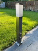 Lampa ogrodowa 80cm z czujnikiem i dwoma gniazdami