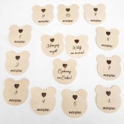 Drewniane Tabliczki do zdjęć z miesiącami prezent na pierwszy rok dziecka 