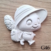 Kreskówkowy robaczek w kapeluszu figurka do malowania dla dzieci 3D z gipsu