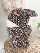 Kolorowy szydełkowy komplet czapka i komin handmade rękodzieło