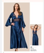 Koszula nocna koronkowa XL, L GRANATOWA