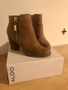 Botki Aldo skóra naturalne karmel beż 39