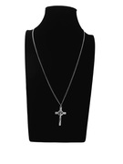 Naszyjnik pancerka 55 cm 2 mm z krzyżykiem – stal szlachetna, srebrny 