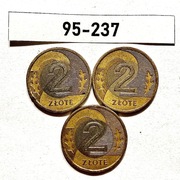 Moneta 2 zł  1995 rok ZESTAW 95-237 = 3 szt. 