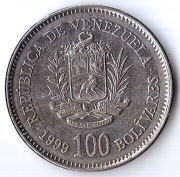 WENEZUELA 100 boliwarów 1999, Y# 78.2, AU
