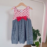 Sukienka 110 Chelsea's Corner w paski kropki marine style kokardą