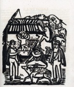 Tadeusz Makowski PRZYBYCIE TRZECH MĘDRCÓW drzeworyt oryginał 1925r