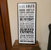 Dog rules - obraz w czarnej ramie stan idealny!