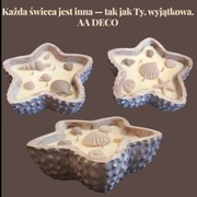 Świeca sojowa w gipsowym pojemniku w kształcie rozgwiazdy 