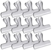 Metalowe klipsy biurowe typu bulldog 12 szt. duże, mocne, nierdzewne