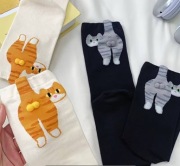 HIT! Długie skarpetki z kotami 3D  Cute Cat (Zestaw 2 pary)