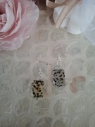 Kolczyki handmade srebro z naturalnych kamieni jaspis dalmatyński 