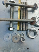 Pręt gwintowany Gwintsztanga ok.28cm, nakrętka podkładka ucho ocynk komplet