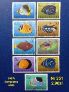 Znaczki fauna:351: ryby- Polska 1967r 