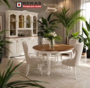 PROMOCJA Stylowy Kredens 181` Witryna Biały Dąb Natura BEKAS Producent 