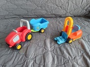 Playmobil traktor ciągnik z przyczepą + wózek widłowy