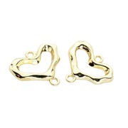 Łącznik ozdobny Serduszko do biżuterii 16x18 mm., 2 szt.