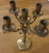 Świecznik mosiężny kandelabr pięcioramienny