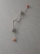 Koral srebro kolczyki stare super