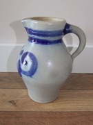 Dzbanek ceramiczny z uszkiem w niebieskie wzory wys. 20 cm