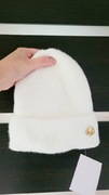 Biała czapka ocieplana polarem zimowa nowa 