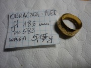 złoty pierścionek obrączka pr.583 ROSJA 