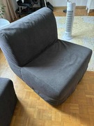 FOTEL ROZKŁADANY LYCKSELE LOVAS CZARNY JAK NOWY