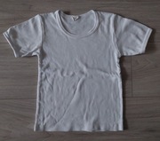 Podkoszulek biały z krótkim rękawem 122 bawełna 