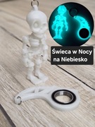 Brelok Szkielet Nocny Blask + KeySpinner 3D - Keyrambit KeyFlipper Spinner