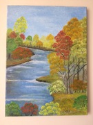 Rzeka jesienią- obraz.