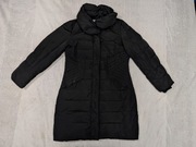 Czarna pikowana długa kurtka przejściowa puchowa puchówka Monsoon 38