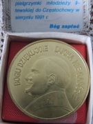 Medal wybity z okazji IV pielgrzymki Jana Pawła II do Polski  w 1991 r