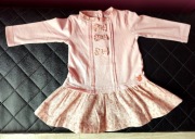 Sukienka Coccodrillo | pudrowy róż | r. 62 | kokardki | króliczek