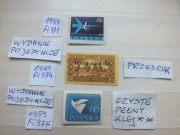 3szt. znaczki Fi 971 , Fi 974 przedruk Fi 975 Polska 1959r. PRL czyste **