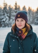 Czapka dwustronna + komin – unikalny komplet handmade, lekki i ciepły